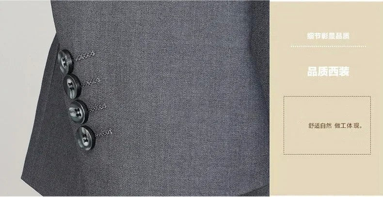 S-8XL New  (Blazer+ Pants) Men's Fashion Business Gentleman Trend Slim-fit Casual Wedding Travel Plus-size Solid Color Suit