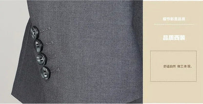 S-8XL New  (Blazer+ Pants) Men's Fashion Business Gentleman Trend Slim-fit Casual Wedding Travel Plus-size Solid Color Suit