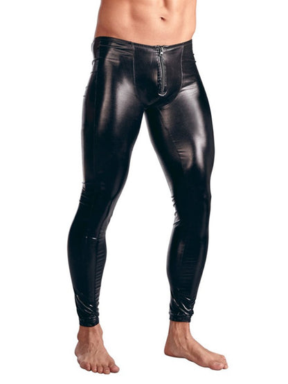 Men Pants Gothic Leggings Men's Trousers Pants Stage Performance Sexy Lingerie Men Wetlook Faux Leather PVC Gay Club Dance Wear