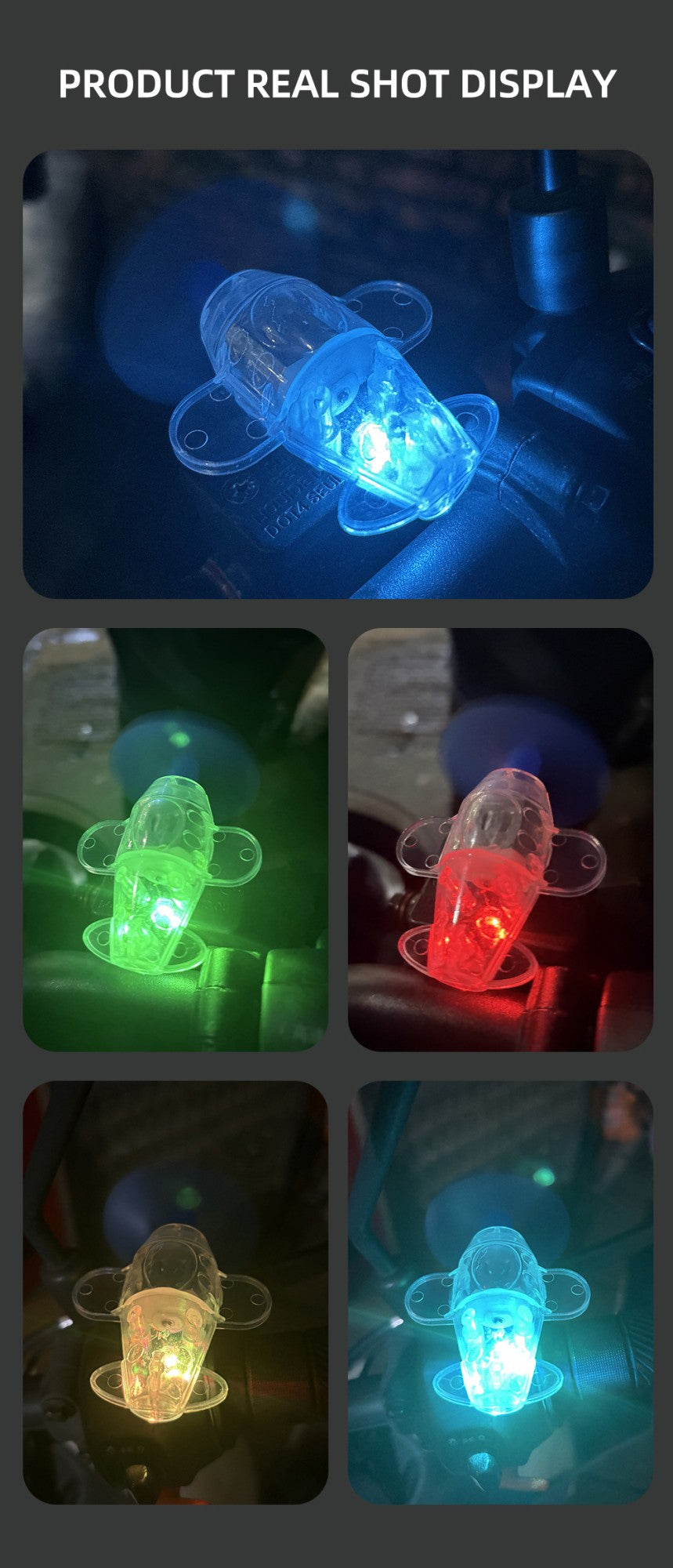 1x Mini Luzes Estroboscópicas para Aeronaves, Luz de Advertência de Posição em LED com Energia Eólica, Efeito Piscante, Acessórios para Carro, Moto, Bicicleta, Condução Segura