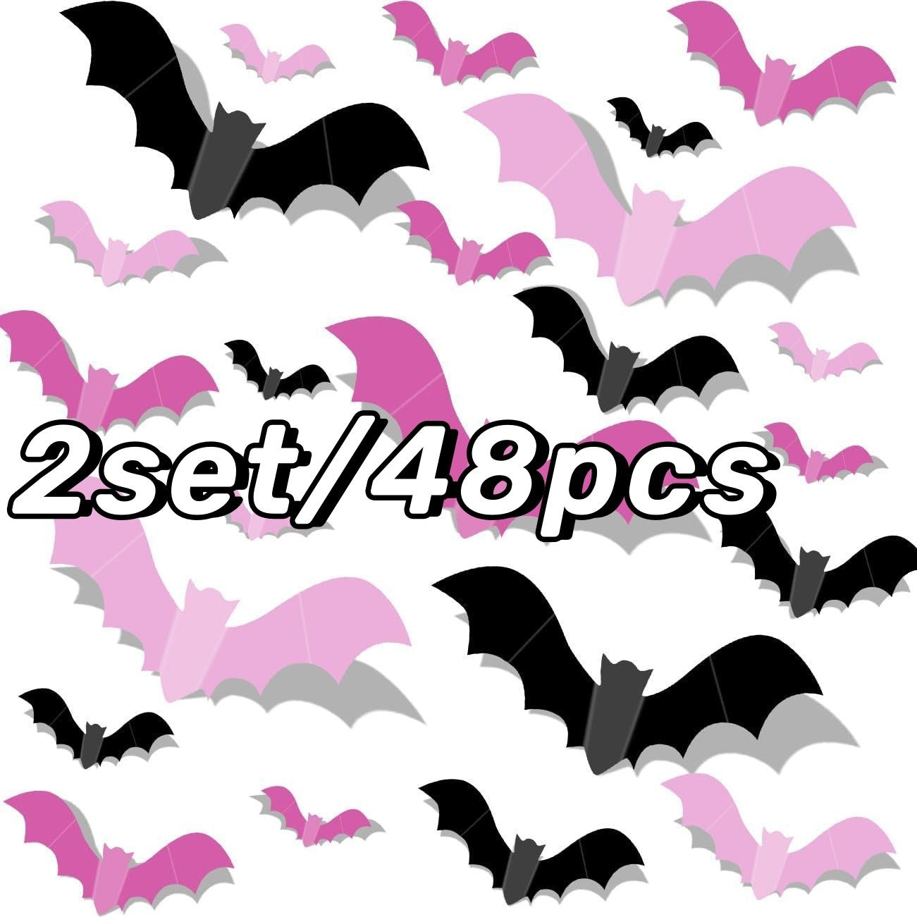 24/48pcs 3D Bat Wall Stickers Spooky PVC Bat Halloween Indoor Decorations Reusable Durable Bats Sticker Party Festival Supplies