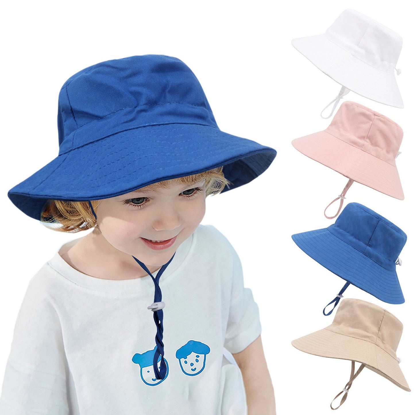 Summer big brim sun hat for child soft breathable basin cap for boys and girls outdoor bucket hat hat Fishing/Beach/Summer UV