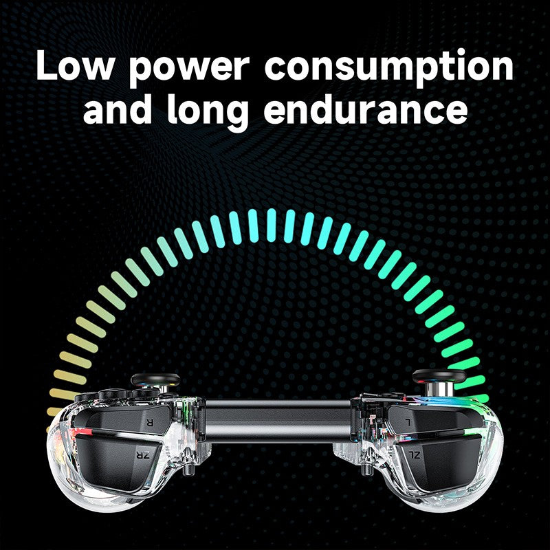 LinYuvo KS40 Transparent Wireless Gamepad for Switch/OLED with 8 Color LED,Turbo Function.Controller Joystick for Switch Lite