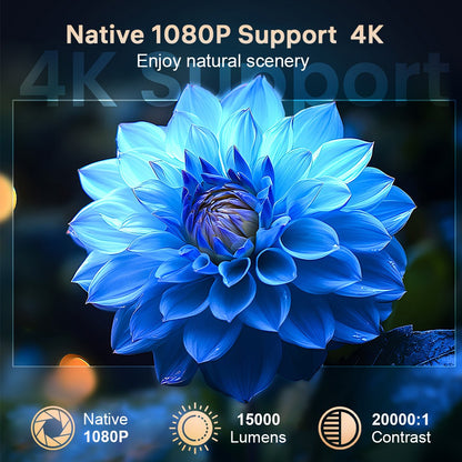 Projetor Portátil Nativo 1080P 350 ANSI Suporte 4K Android 11 360° com Foco e Keystone Automáticos Wifi6 BT5.4 para Casa, Escritório