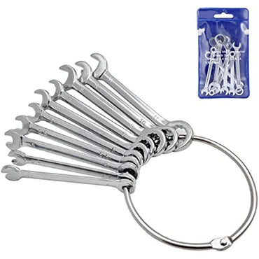 10pcs Without Ring Mini Wrenches Set Portable Key Ring Spanner Explosion-proof Pocket British/Metric Type