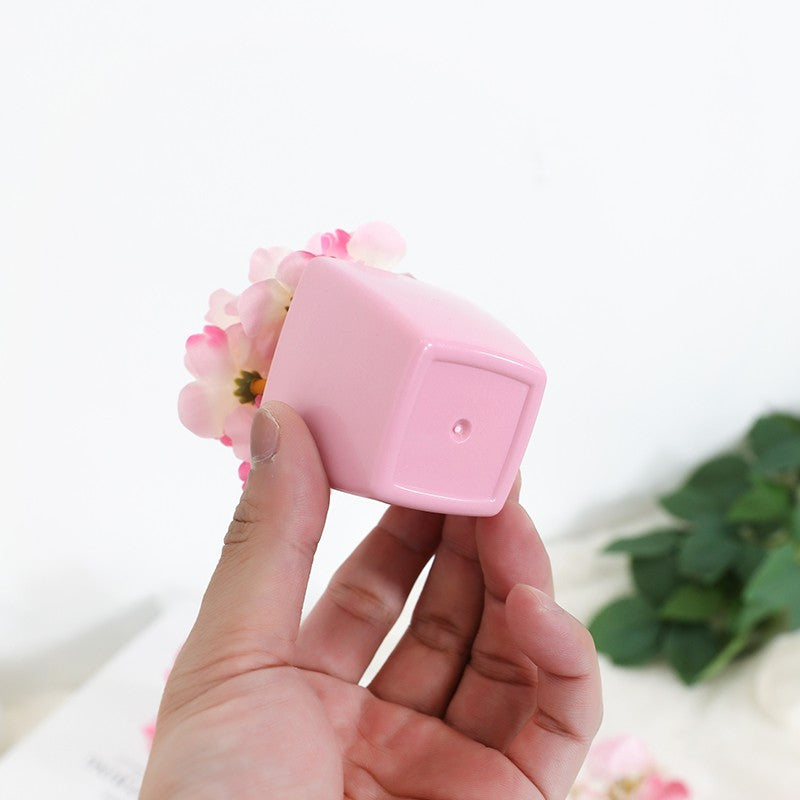 5PCS, Mini Pink Artificial Flower Potted Plant, Indoor Desktop Shelf Decoration