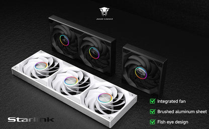 120/240/360mm ARGB PC Case Fan Monolithic Structure Water-Cooled Fan PWM Forward/Reverse Fan Kits Jungle Leopard Starlink Lite