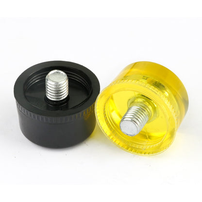 1 Par de Cabeças de Martelo de Borracha de Face Dupla 25mm 30mm 35mm 40mm 45mm Cabeças de Nylon Amarelas e Pretas