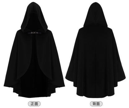 Medieval Retro Hooded Cloak Halloween Grim Reaper Wizard Cosplay Cloak Versatile Costume Accessory Cosplay Costume for Women Men