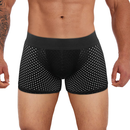 Men Hip Lift Body Shaper Sponge Fake Butt Padded Boxer Briefs Hollow out Breathable Slimming Underwear Body Shaping Enhancement
