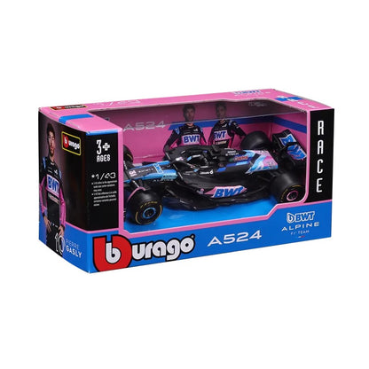 Bburago 1:43 Alpine F1 Team A524 2024 Liga Carro Miniatura Diecast Modelo #10 Pierre Gasly #31 Esteban Ocon Brinquedo Colecionável