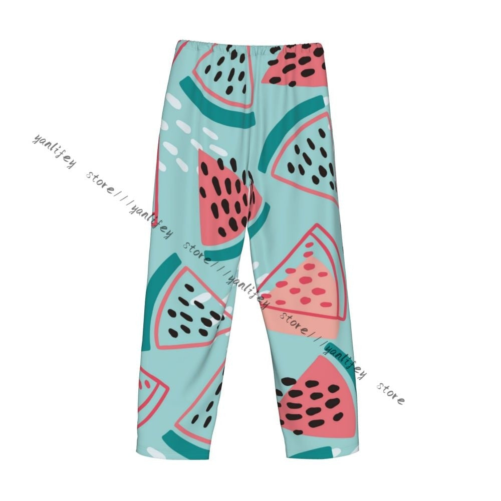 Colorful Summer Watermelon Mens Pajamas Pyjamas Pants Lounge Pants Sleep Bottoms