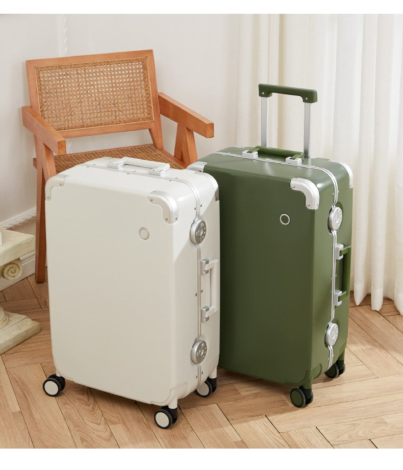 Mixi 2023 NOVA Mala de Bordo 20'' Malas de Viagem com Rodinhas Estrutura de Alumínio PC Rígida com Rodas Giratórias Cadeado TSA 24''