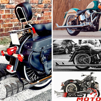 Motorcycle Fishtail Exhaust Muffler For Harley Softail Deluxe EFI FLSTNI Deuce FXSTDI Heritage Classic Engine Exhaust System