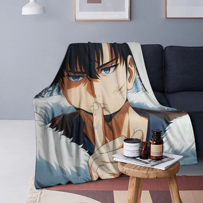 Anime Sung Jinwoo  Blankets Flannel Sofa Throw Blanket Breathable for Couch Bedding Outdoor Throws Bedspread Quilt