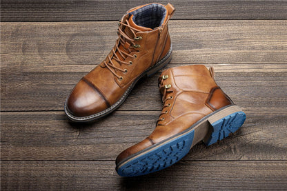 Botas masculinas retrô 2023, tamanhos 39-45, estilo confortável, de couro, para a primavera