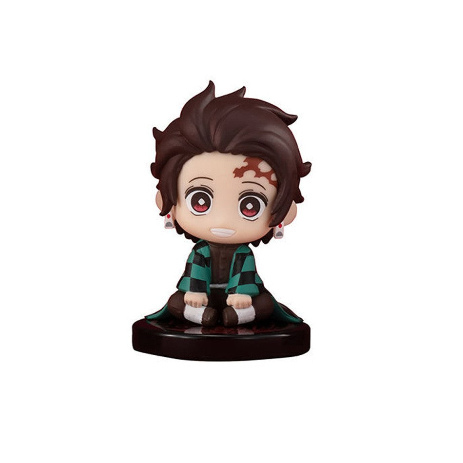 Atacado de Bonecos em Miniatura Q Posket Demon Slayer 5pçs 10pçs 15pçs Kits Kimetsu No Yaiba Pequenas Bonecas de PVC Decoração de Mesa