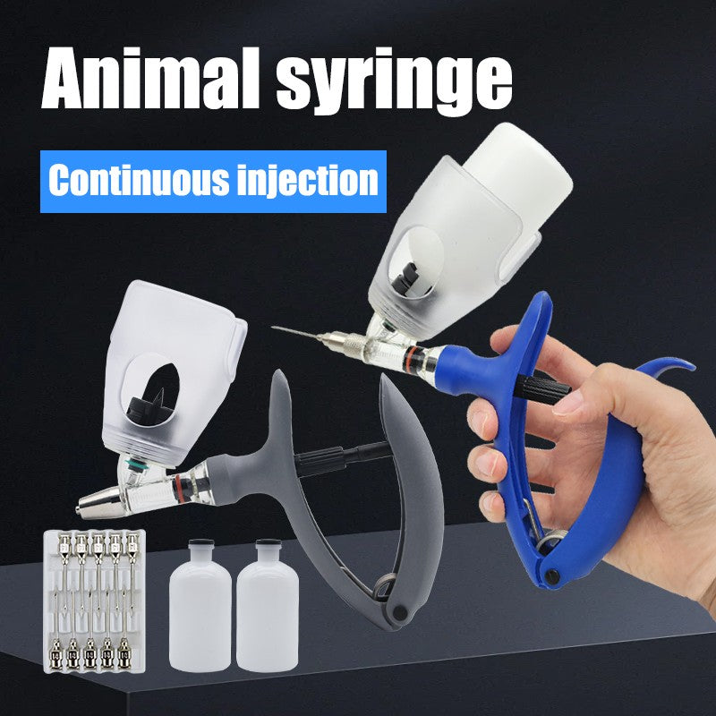 Seringa de Injeção Automática 2/5ml Seringa Veterinária Contínua Ajustável Para Aves Gado Frango Porco Boi Bovino Ovelha