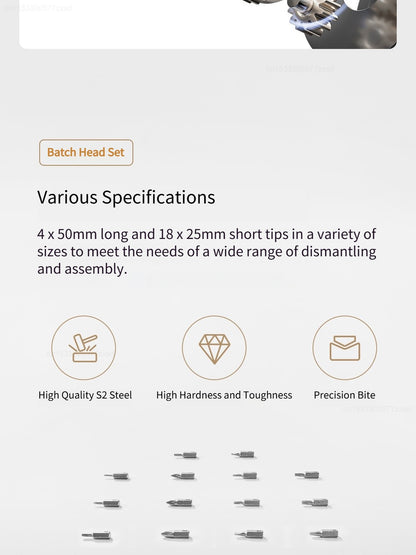 Xiaomi Mijia Power Tool Combo Kits Electric Screwdriver Self-lock Tape Measure Pliers Wrench Home Household DIY Hand Tool Kits