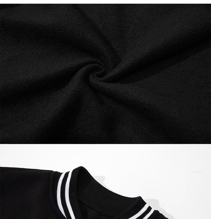Black Gray White Solid Color Jacket Loose Oversize S-5XL Clothes Men Women Baseball Uniform Street Coat Warm Fleece Soft Jackets