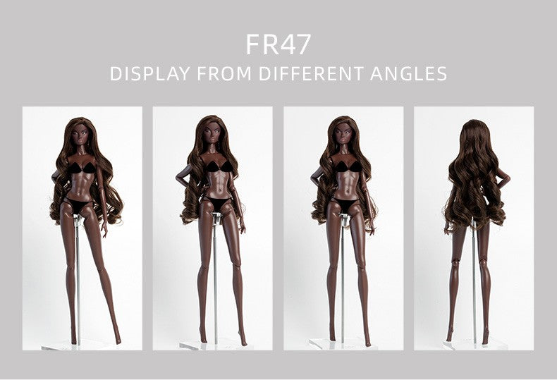 Xianxian Doll 32cm GALA ELARA BJD Supermodel Charcoal Skin Afro Straight Wavy Wig Set Limited Collector Birthday Gift