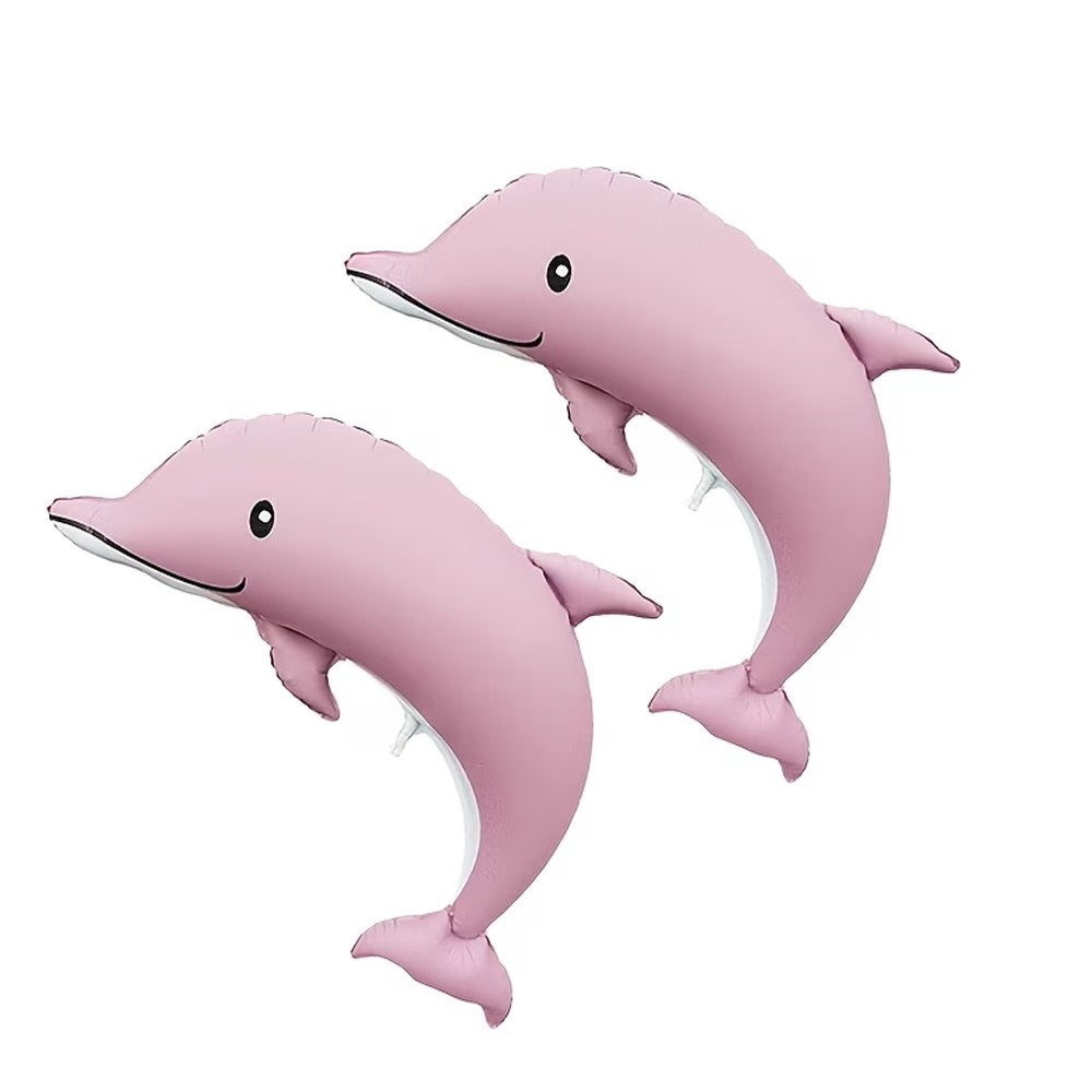 2pcs 46-inch Matte Big Dolphin Aluminum Foil Balloons, Birthday Party Decoration, Room Background Wall Decoration