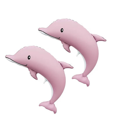 2pcs 46-inch Matte Big Dolphin Aluminum Foil Balloons, Birthday Party Decoration, Room Background Wall Decoration