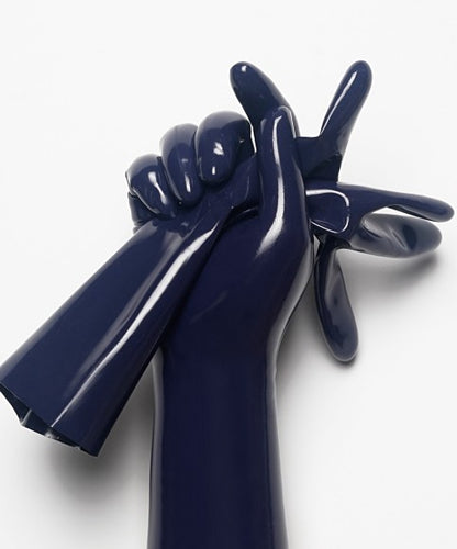 Unisex Natural Latex Black Gloves Rubber Short Gloves Cosplay Costumes Accessory