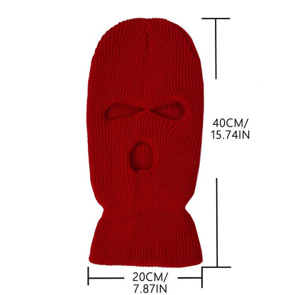 New Full Face Cover Ski Mask Hat 3 Holes Balaclava Army Tactical CS Windproof Knit Beanies Bonnet Winter Warm Unisex Caps