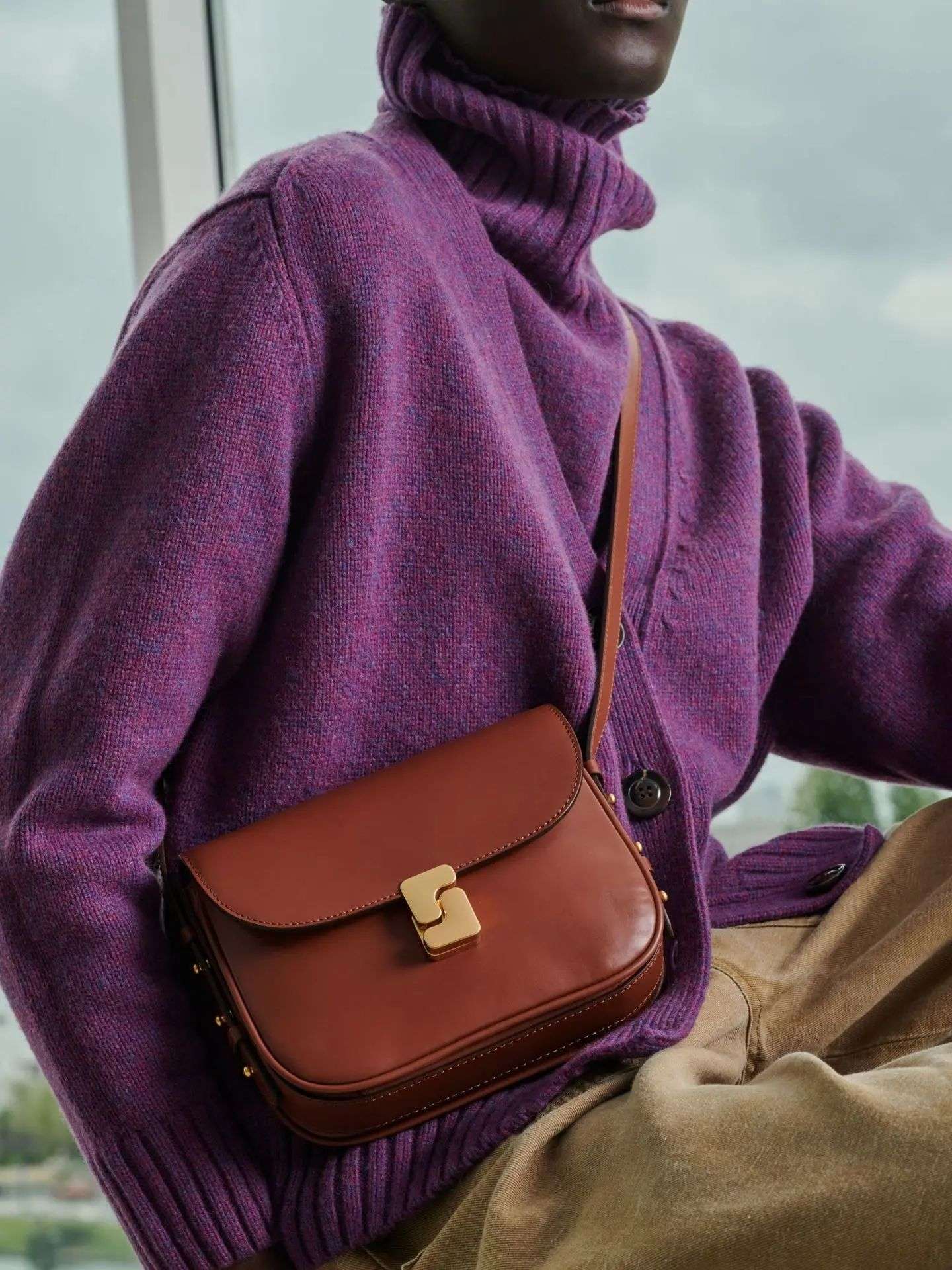 French niche design women's bag, top layer cowhide small square bag, premium texture tofu bag, single shoulder crossbody bag