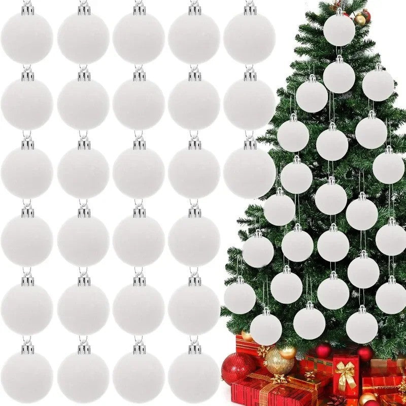 1/30pcs Wine Red Christmas Ball Velvet Round Christmas Balls Xmas Tree Ornaments Ball Hanging Pendants New Year Party Decor