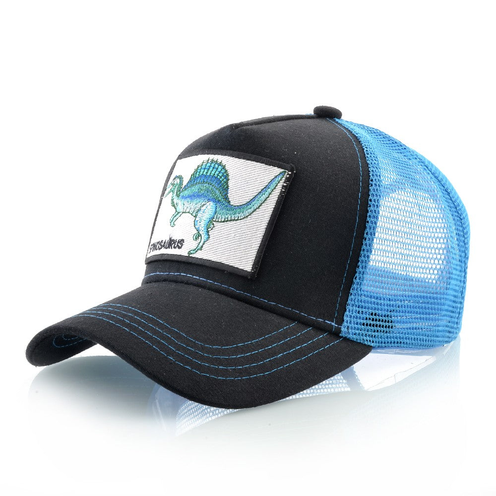 Men's Summer Baseball Cap Women Streetwear Trucker Caps With Spinosaurus Patch Snapback Hip Hop Drack Bones Adjustable Viosr Hat