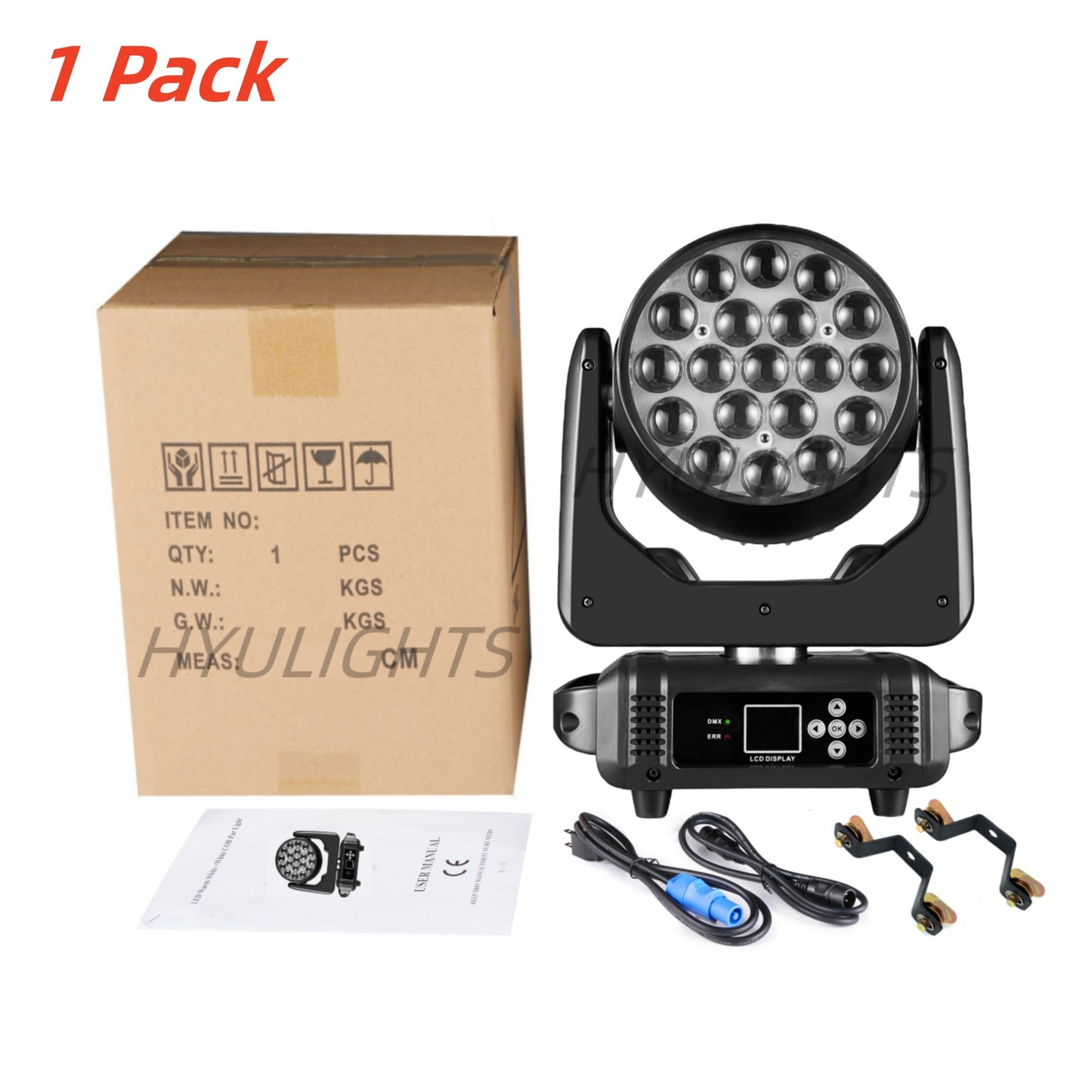19x15W RGBW LED Beam Wash Zoom Moving Head Lights High Quality Professional Stage Lights For DJ Disco Party KTV Bar