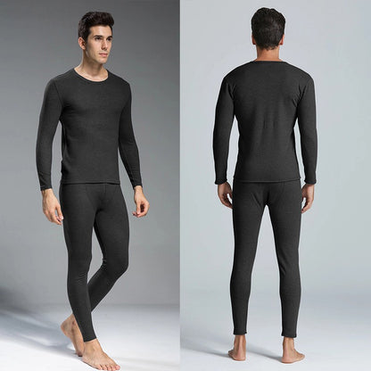 Autumn and winter men's long-sleeved trousers suit comfortable leisure sports warm suit plus size fat men's home underwear suit