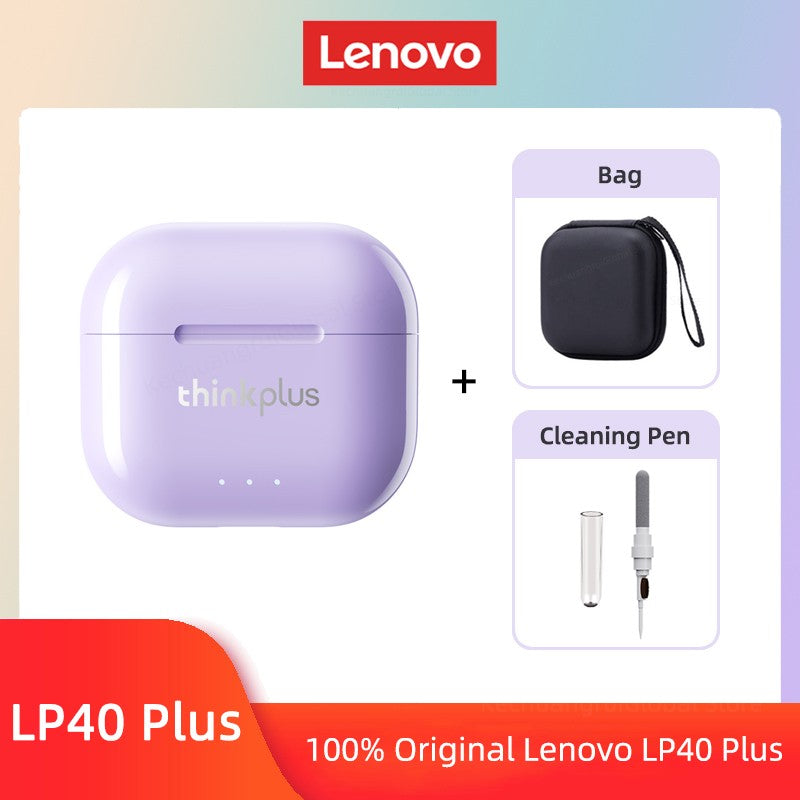 Original Lenovo LP40 Plus Earphones TWS LP40 II Wireless Bluetooth 5.3 Headphones Sport Noise Reduction Touch Control Earbus New