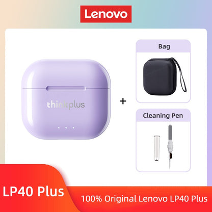 Original Lenovo LP40 Plus Earphones TWS LP40 II Wireless Bluetooth 5.3 Headphones Sport Noise Reduction Touch Control Earbus New