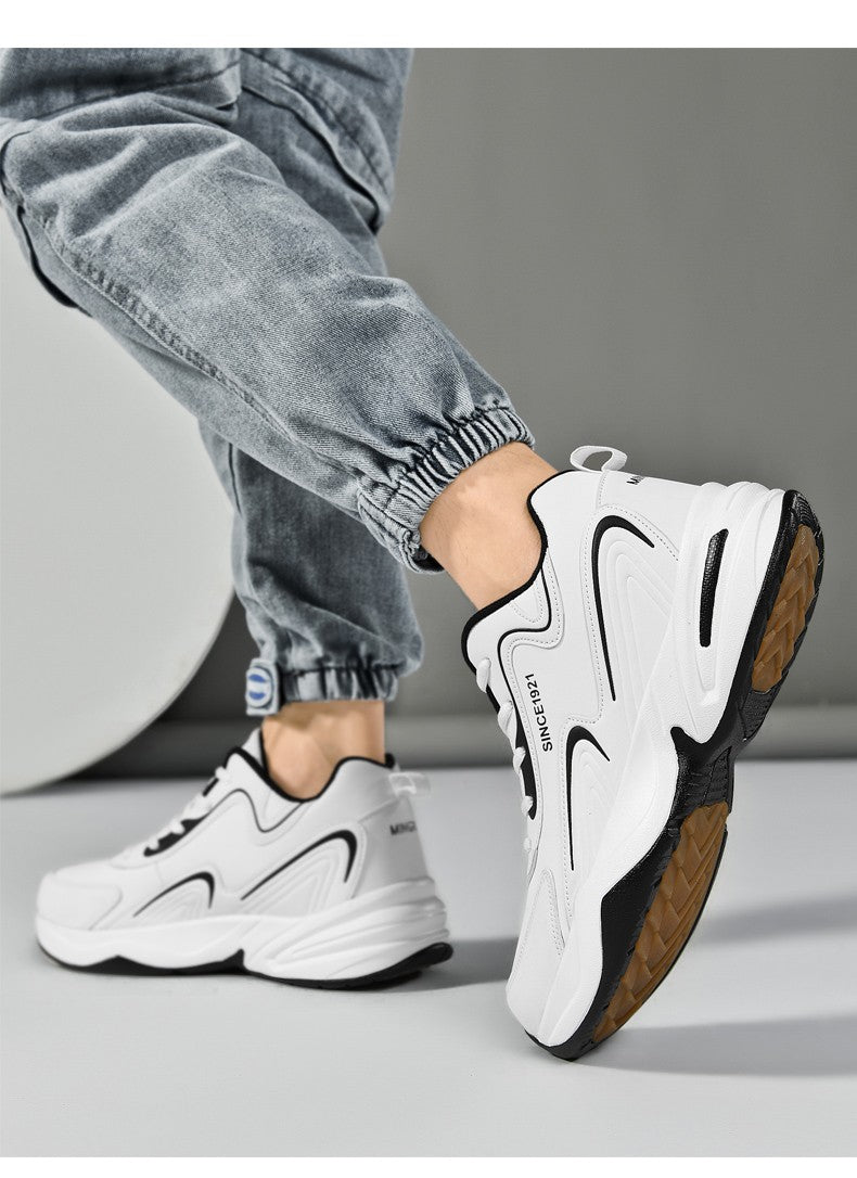 Men Sports Running Shoes Outdoor Walking Soft Casual Sneakers Fashion Designer Leather Sneaker Waterproof Men's Tennis Masculina