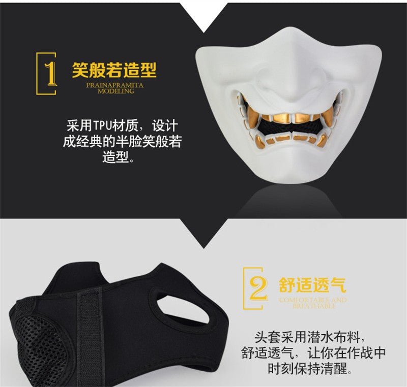Masks Half Oni Cosplay Decor Samurai Mens Room Party Costume Face Japanese Masquerade Halloween Resin Mask Props Gifts Accessory