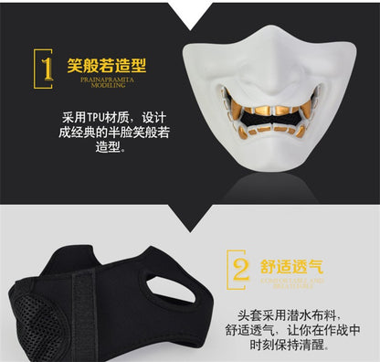 Masks Half Oni Cosplay Decor Samurai Mens Room Party Costume Face Japanese Masquerade Halloween Resin Mask Props Gifts Accessory