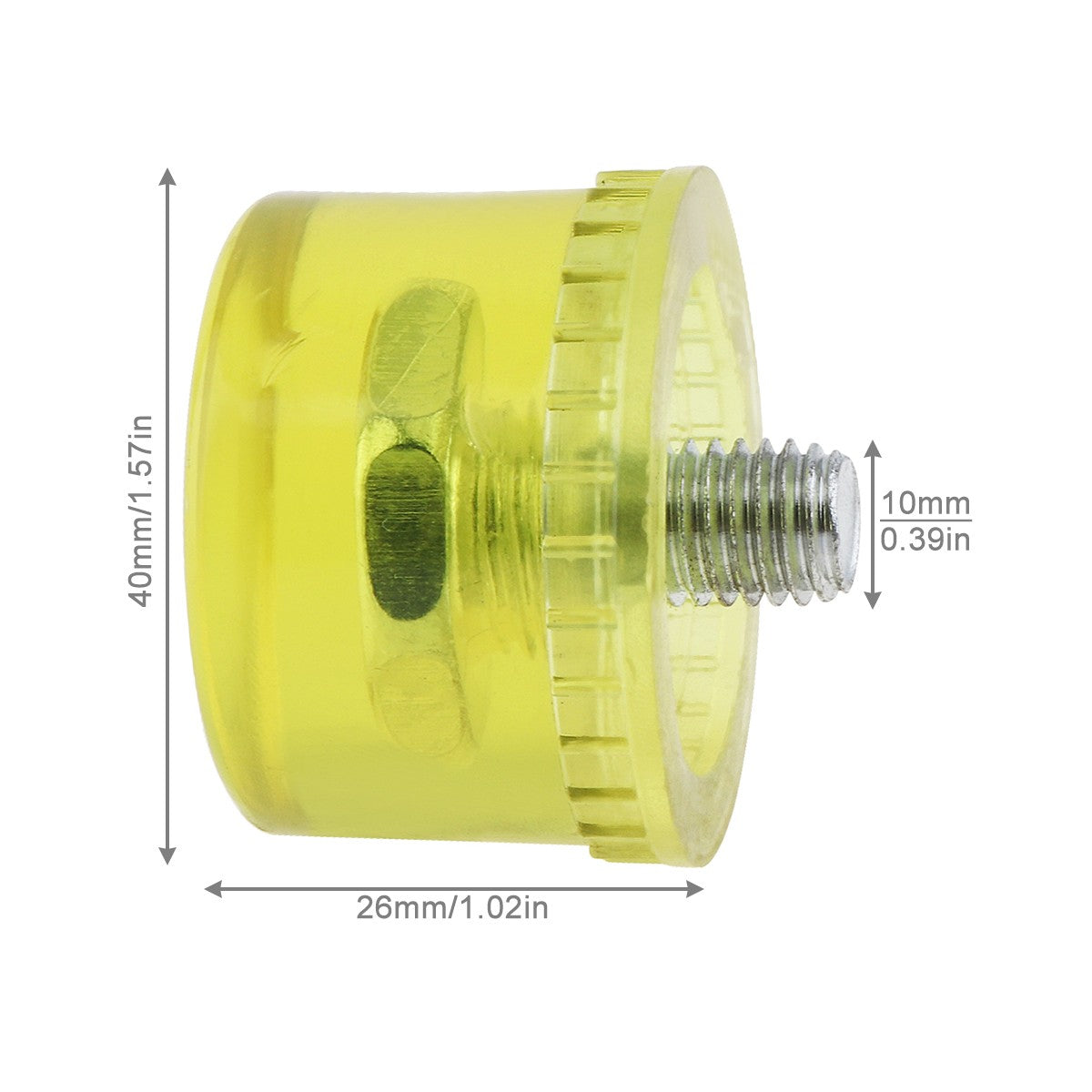 Martelo de nylon com cabeça de borracha dupla face para vidros, contas de janela e ferramentas manuais DIY de 25 mm/30 mm/35 mm/40 mm