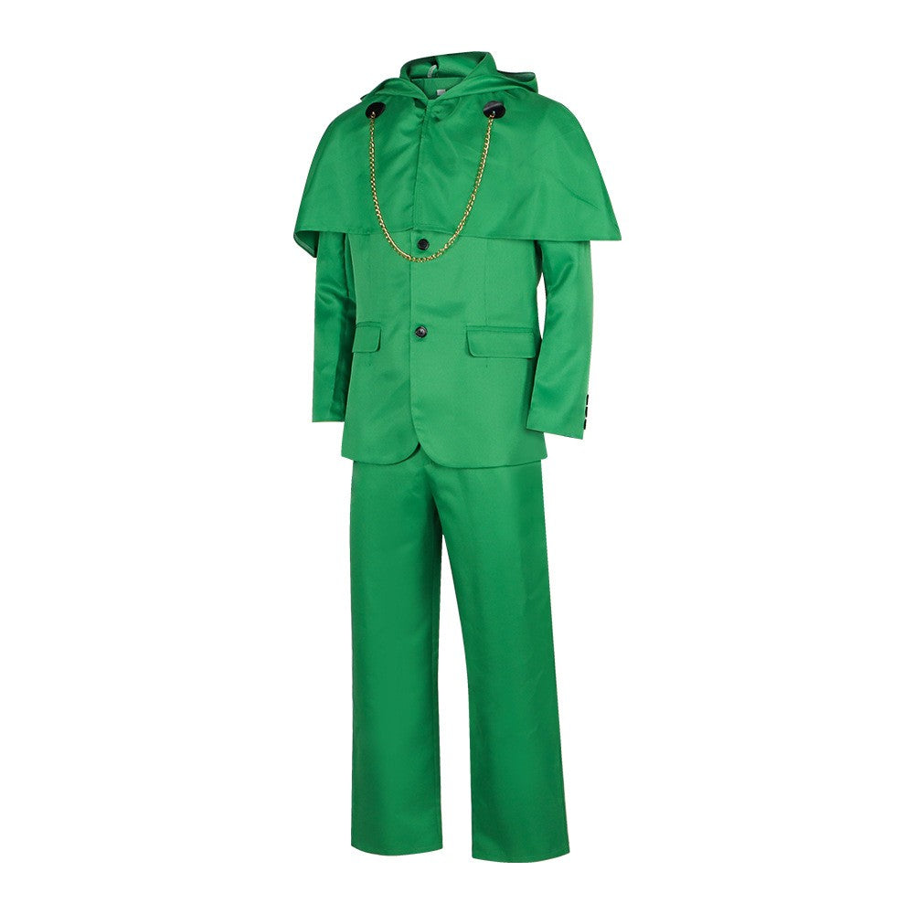 Doctor Doom Cosplay Costume Evil Scientist Victor Von Doom Green Uniform Coat Pants Suit Cape Halloween Party Role Play Outfit