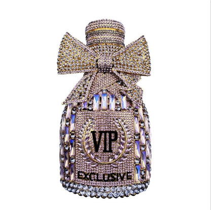 XIYUAN Women Rhinestones Clutch Purse Champagne Bottle Evening Bags Diamond Hard Metal Clutches Wedding Party Minaudiere Purses