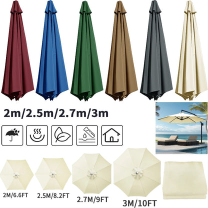 Parasol Replacement Cover 6 Ribs/8 Ribs Market Patio Umbrella Cloth Canopy Cover Waterproof Sunshade For Outdoor Garden