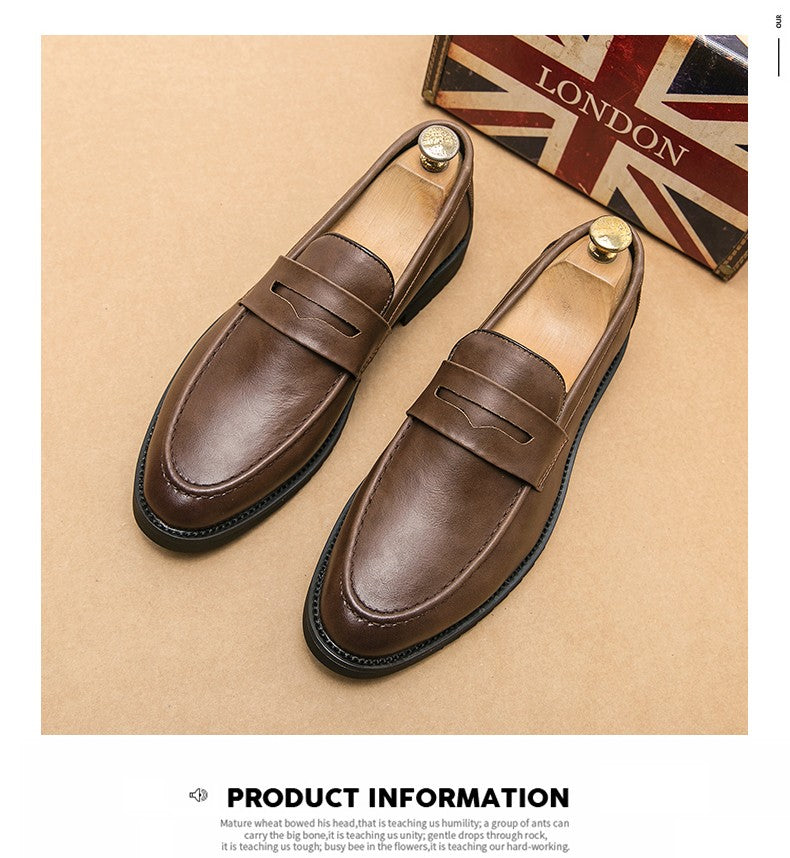 Trend Casual Business Shoes Men Retro Men's Dress Shoes High Quality Office Leather Loafers Man Social Leather Shoes Male