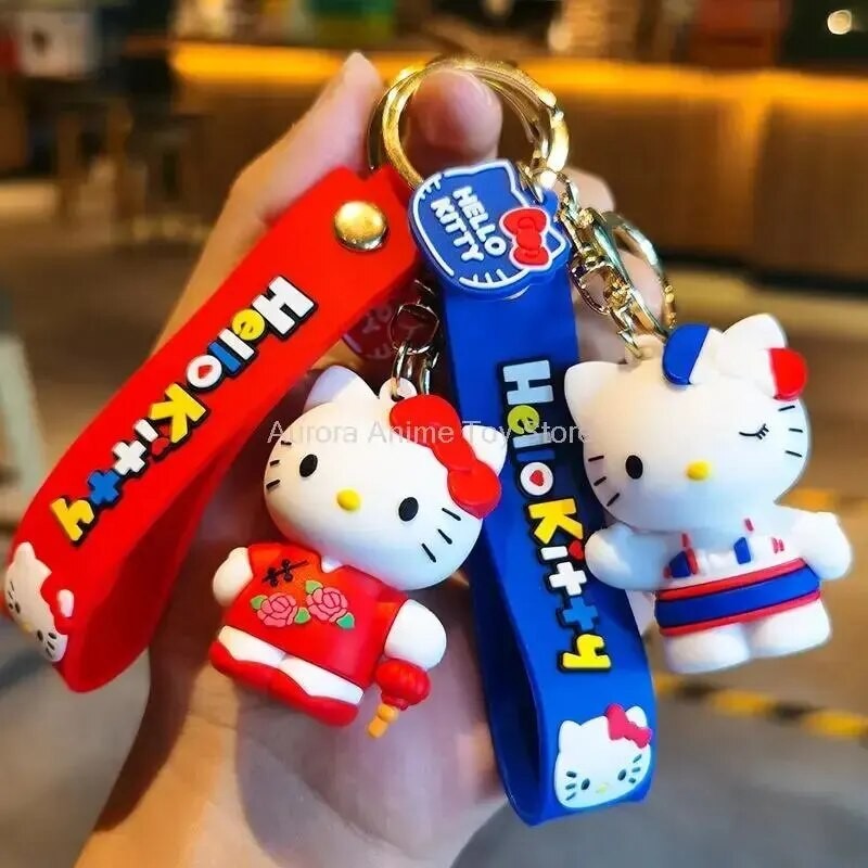 Sanrio Hello Kitty Keychain Kawaii Anime Cartoon Cinnamoroll Car Key Ring Dolls Pendant Backpack Ornaments Gifts for Friends