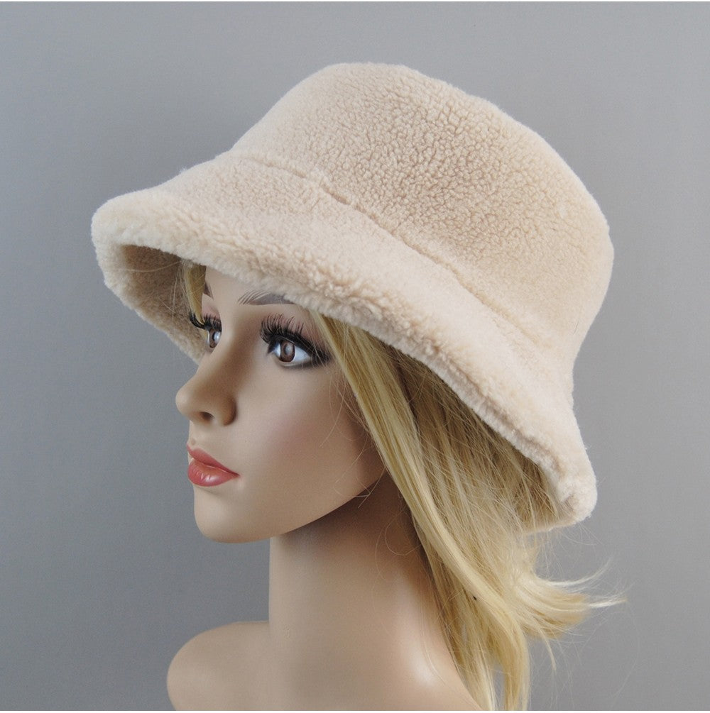Chapéu de Pele de Carneiro Shearling Partículas Chapéus Femininos Inverno Quente Clássico Luxuoso Bonés de Alta Qualidade Chapéu Feminino Moda Novo Design Chapéu de Balde