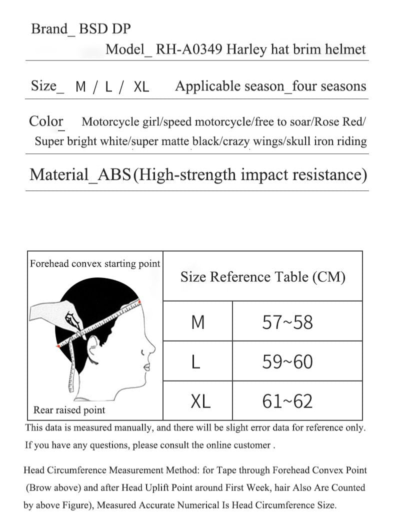 V Half-helmet for Harley Motorcycle Cocked Helmet Retro Helmet Lightweight Four Seasons Unisex Helmet Motorcycle Accessories