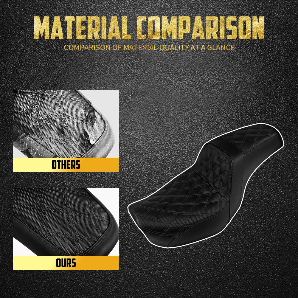 Assento Duplo de Couro para Piloto e Passageiro Dianteiro Traseiro de Motocicleta para Harley Dyna 2006-2017 Fat Bob Low Rider FLD
