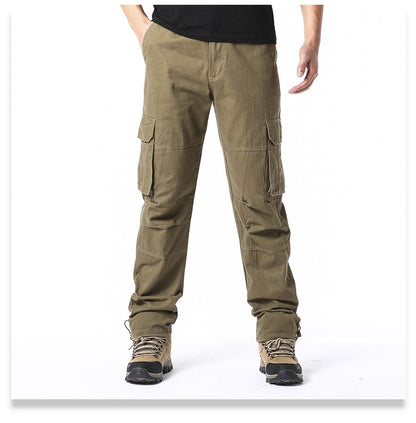 Big Size Men's Casual Sports Pants Stretch Waist Tactical Cargo Pants Man Hiking Pants Joggers Cotton Trousers