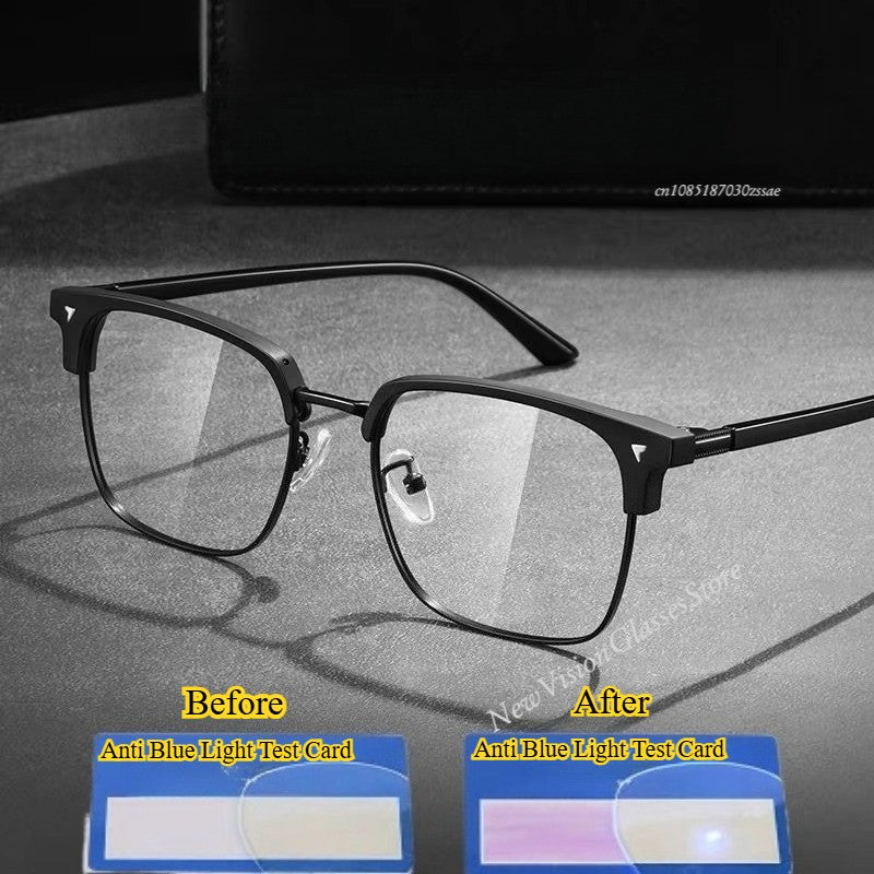 Metal Frame Myopia Glasses Men Women Blue Light Blocking Computer Eyewear Unisex Near Sight Eyeglasses Diopter 0 To -4.0 ????